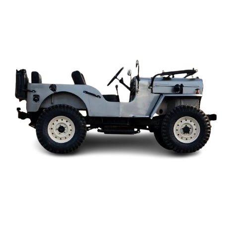 Restored Willys-style Jeep in bare primer